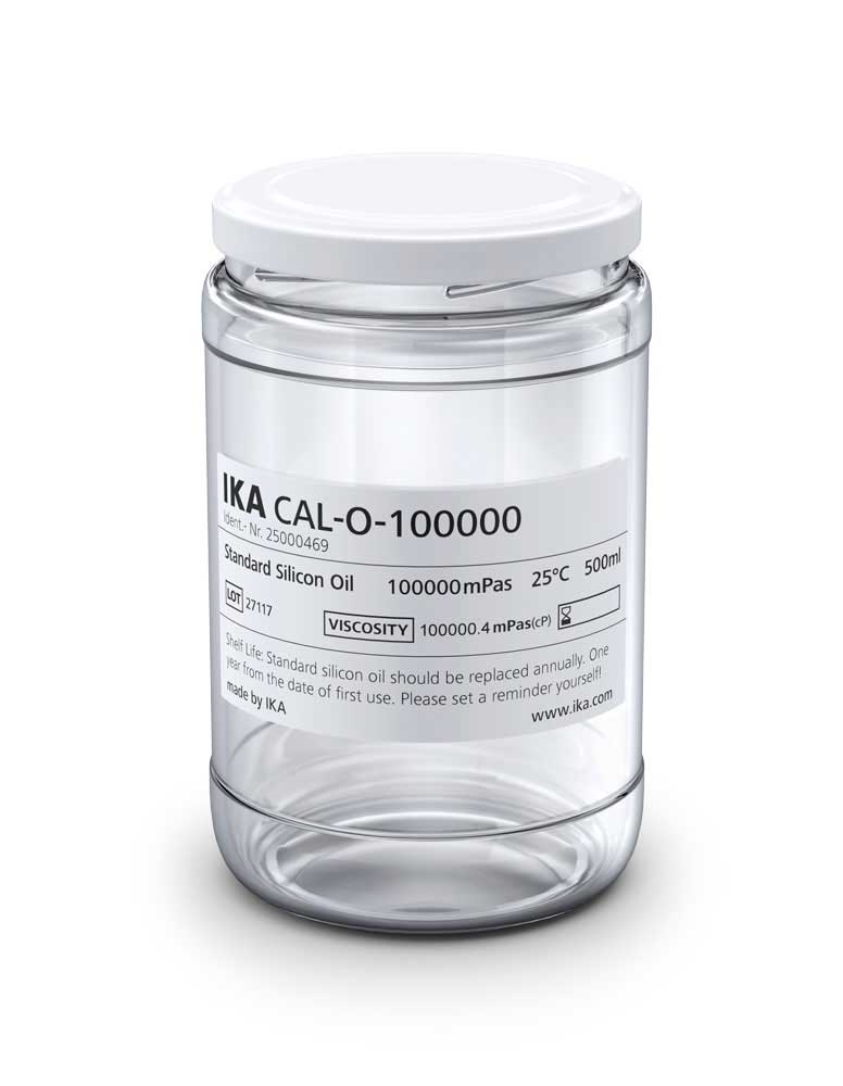 Modelo: CAL-O-100000. Descripción: Patrón de aceite de silicona, 100000 mPas, 25 ?, 500 ml. IKA®. Accesorio para viscosímetros Rotavisc