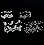Test tube rack. J.P. SELECTA. Up to 24 tubes of 16 or 25 mm diameter. Ø holes: 25. Number of holes: 24 (8x3). Dim. WxDxH (mm): 235x95x110. Construction of: Stainless steel wire