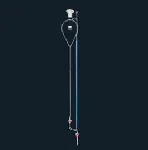 Burette with 300ml reservoir, capacity 5ml. Class A, with graduation 1/50, conical PTFE stopcock