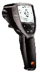 Infrared thermometer with logging option. TESTO. Testo 835-H1 thermometer, infrared temp.measuring, 4point laser marking, data administration, free PC softw. batteries and calibration protocol. Range measuring, accurancy:IR sensor -30to+600°C,±1 at 2,5°C;Termopar K -50 to +600ºC, ±0.5°C. Optics: 50:1