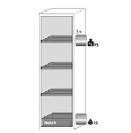 Paquete de equipamiento para armarios de seguridad para productos inflamables UNE EN 14470-1. Para modelos: S90.196.060.WDAS. ASECOS. Descripción: 3x bandeja, 1x cubeto de retención (V=22.0L). Material: Acero inoxidable 1.4016