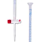 Burette. SCHARLAU. Straight burette, conical PTFE stopcock. Cap. (ml): 50. Division (ml): 1/10