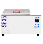 Waterbath SB 35 Dubnoff. ARGOLAB. Vol. (l): 35. Recirculation pump: No. Max temperature/Resolution (ºC): 95/97/0,1. Dim. HxWxD (mm): 645x340x355. Weight (Kg): 28. Power (W): 1250