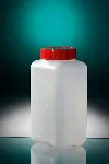 Square HDPE Bottle 500 mL. CORNING® GOSSELIN™. Sterile Graduated bottle. Dim. AnxPrxAl (mm): 76x76x122. Cap type: Screw white cap with wad. Mouth diameter (mm): 58.