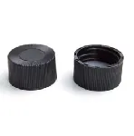 Cap without hole, thread 13-425 for Storage vial. Material: Black phenolic, with PTFE gasket