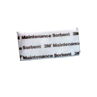 Absorbent for oils, lubricants, hydraulic liquids and industrial fluids. Maintenance series. Model: 3M Maintenance absorbent Pads.. Dim. WxLength: 18x38cm. Package weight: 3,3Kg. Pack absorption: 32L