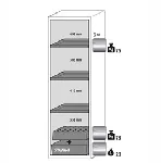 Paquete de equipamiento para armarios de seguridad para productos inflamables UNE EN 14470-1. ASECOS. Para modelos: S90.196.060.WDAS. Descripción: 3x bandeja, 1x bandeja perforada, 1x cubeto de retención (V=22.0L). Material: Acero inoxidable 1.4016