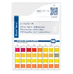 pH test strips, pH-Fix 0 - 14. MACHEREY-NAGEL. Measuring range (visual): 0 - 1 - 2 - 3 - 4 - 5 - 6 - 7 - 8 - 9 - 10 - 11 - 12 - 13 - 14. Measuring range  with QUANTOFIX® Relax: 1 - 13.  Pack of 100 sticks 6 x 85 mm