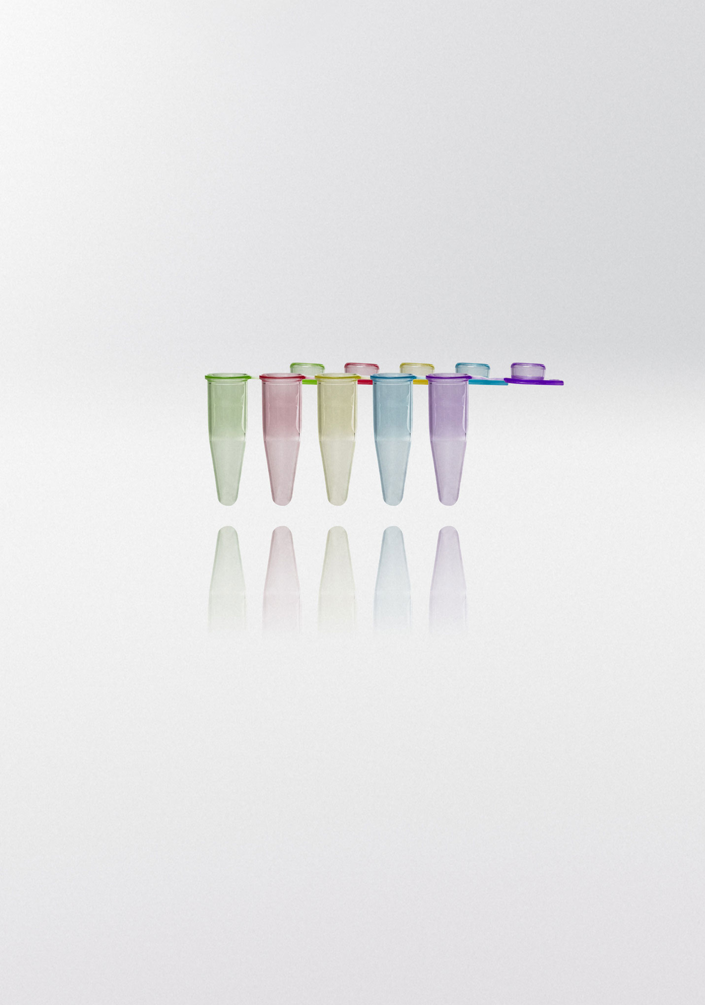Tubos para PCR. NERBE-PLUS. Capacidad (ml): 0,2. Resist. centrif. (g): 20000. Tapón: Plano y mate. Color tubo/tapón: Surtido de colores: verde, rojo, amarillo, azul y violeta. Esterilidad: PCR Ready.