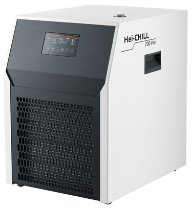 Refrigeradores de recirculación Hei-CHILL. HEIDOLPH. Modelo: HEI-CHILL 700 PRO. Potencia frigorífica a +20ºC (W): 700. Rango temperatura (ºC): -10 a 40. Estabilidad temperatura (ºC): 0,5. Presión máxima (bar): 2,8. Caudal máximo (l/min): 10,5. Volumen de llenado (l): 5,5 a 9