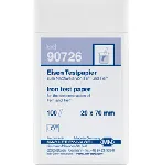 Papeles reactivos para hierro para determinaciones cualitativas. MACHEREY-NAGEL. Detección de: Iones hierro (Fe2+, Fe3+). Presentación: Caja con 100 tiras, 20 x 70 mm. Límite de detección: 10 mg/L Fe2+ o Fe3+. GHS: No