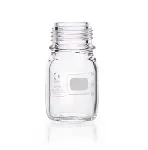 Frascos ISO para laboratorio con rosca DIN, graduados, sin tapa ni anillo de vertido. DURAN®. Capacidad (mL): 100. Rosca DIN (GL): 45. Diámetro (mm): 56. Altura (mm): 100