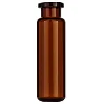 Vial Headspace para encapsular de 20 mL N 20 ámbar, fondo redondeado, cuello para encapsular DIN plano. MACHEREY NAGEL. Diámetro exterior (mm): 22,5. Altura exterior (mm): 75,5 