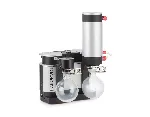 LABOPORT vacuum pump system. KNF. Model: SH 820 G. Flow (m3/h): 1.2. Final vacuum (mbar abs.): 6.0. Dim. WxHxD (mm): 323x416x260. Weight (kg): 11.7. Comprising chemically resistant diaphragm vacuum pump, base plate, separator on suction side and high performance condenser on pressure side