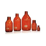 DURAN® PURE GLS 80® Bottle, wide mouth, amber, with protective cover, without screw cap and pouring ring, 10000 mL