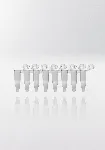 Strips of tubes for PCR. NERBE-PLUS. Capacity (ml): 0,2. Centrif. resist (g): 20000. Cap: Flat. Tube/Cap Colour: Transparent/ Transparent. Sterility: PCR Ready. qPCR: Yes