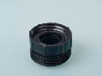 Adapter for Pump-it® Pump. BÜRKLE. DIN60 (S60) thread, Mauser Faset type (black). Suitable for 343-025NMA. Outer/inner thread: S64 x 5 (m)/S60 x 6 (f).