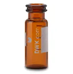 Vial de anillo de presión, ND11, Volumen (mL): 1,5. Dimensiones (mm): 12x32, vidrio ámbar. Con parche.
