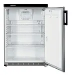 Static cooling semi-industrial refrigerator +1ºC/+15ºC. LIEBHERR. Model: FKvesf1805. Gross cap.(l): 180. Ext. dim. WxDxH (mm): 600x600x850. Consumption (KWh/day): 0,9. Bodywork/Lid colour: Silver/ Stainless steel. Lock: Included. Power (W): 120