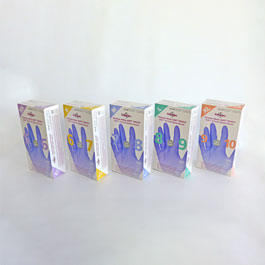 Disposable blue-purple nitrile gloves, powder-free, Soft Touch for examination. SCHARLAU. Size: L. Length (mm): 240. Thickness fingers/palm (mm): 0,12/0,12