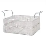 Stainless steel with Rilsan-coated handles basket. Accessory for Elmasonic. ELMA. It's very important use baskets to protect the bath. For models: Elmasonic 180. Dimensions WxHxD (mm): 270x50x240 (lower basket), 265x50x235 (upper basket)