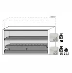 Paquete de equipamiento para armarios de seguridad para productos inflamables UNE EN 14470-1. Para modelos: UB90.060.110.T. ASECOS. Descripción: 1x bandeja, 1x bandeja perforada, 1x cubeto de retención (V=25.5L). Material: Plancha de acero plastificada RAL 7035