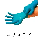 Nitrile disposable gloves with powder, Touch N Tuff. ANSELL. Green. Thickness (mm): 0.12. Size: XL. Length (mm): 240