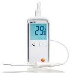 Thermometer with probe (food industry) Testo 108. Description: waterproof temperature instrument (Type T and K), incl. thermocouple probe type T, Softcase and calibration protocol. Measuring range: -50 to +300 °C. Resolution: 0,1°C. Accurancy: ±0,5 °C 