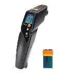 Digital infrared thermometer. TESTO. Model: Testo 830-T2. Description: infrared thermometer, 2-point laser sighting, adjustable limit values, alarm function, connection of external probes, incl. Batteries and factory calibration certific. Measuring range: IR sensor:  -30 to +400°C. Accurancy: ±1.5°C to 2ºC. Termopar K sensor: -50 to +500°C. Accurancy: ±0.5 °C. Optics: 12:1