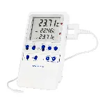 High-Accuracy Refrigerator/Freezer Thermometer. TRACEABLE. Temp. range (ºC): –50.0 to 70.0°C. Accuracy: ±0,1ºC. Resolution: 0,01ºC. Probes: 1 Bullet probe  (4,75mm x Ø 1,9cm long). Calibration points: -40ºC, 0ºC and 50ºC
