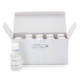 Microinstant Listeria Enrichment Supplement. Box of 10 vials. Each vial with 24ml of reconstituted supplement.