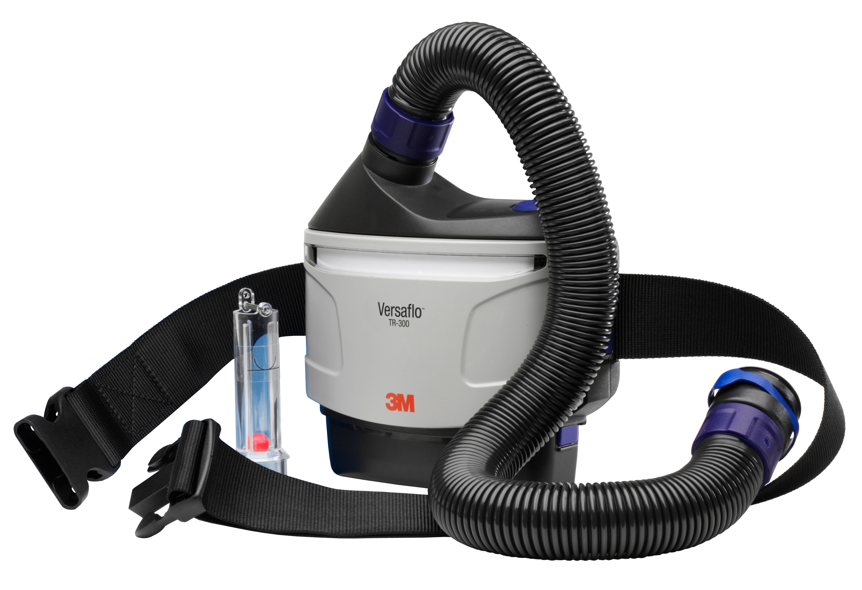 Versaflo TR-315E Powered Air Starter Kit. 3M. TR300 air respirator systems, batteries, chargers and filters. Caracteristics: This starter kit includes the TR-302E turbo unit, particulate filter, pre-filter, standard belt, high capacity battery, battery charger kit, self-adjusting breathing tube and air flow indicator