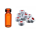 Vial 12x32mm and seal closures with septum. Amber glass/septum PTFE/rubber