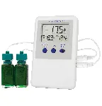 Refrigerator/Freezer Ultra digital thermometer. TRACEABLE. Temp. range (ºC): –50.0 to 70.0. Accuracy: ±0.5°C (-30 to 50ºC), ±1°C otherwise. Resolution: 0.1ºC. Probes: 2 bottles