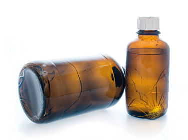 Glass flask amber with plastic coating. Cap. (ml): 1.000. Thread GL: 45