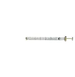 Jeringa con émbolo estándar. SGE. Vol. (µl): 5. Long. aguja (mm): 50. Aguja: Fija. Gauge: 26. Ø ext. (mm): 0,47. Tipo punta: Biselada. Modelo: 5F. Aguja rec. (5 uds.): -. Barril D.E. (mm): 6,5