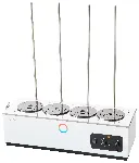 H 6 V Hydro waterbaths for evaporation. LAUDA. Temperature range (ºC): 25 - 100. Temperature stability (ºC): ±3. Maximum volume (l): 5.3. Number of opennings: 4. Opennings diameter (mm): 131. Depth (mm): 90. Heating power (kW): 1. Weight (kg): 12.4