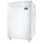 Termostato de circulación de refrigeración de proceso Ultratemp UT 5005 W. LAUDA. Rango temperatura (ºC): -5 a 60. Estabilidad temperatura (K): ±0,5. Refrigeración: Agua. Potencia calorífica máx. (kW): 50. Potencia frigorífica (kW): 46,7 (20 ºC). Caudal (l/min) - Presión (bar): 180-3,5. Volumen llenado mín/máx. (L): -/100. Dimensiones An x Al x Pr (mm): 1.138x1.722x1.728