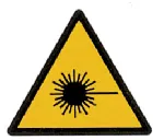Warning Signal laser radiation. Longest side (mm): 148