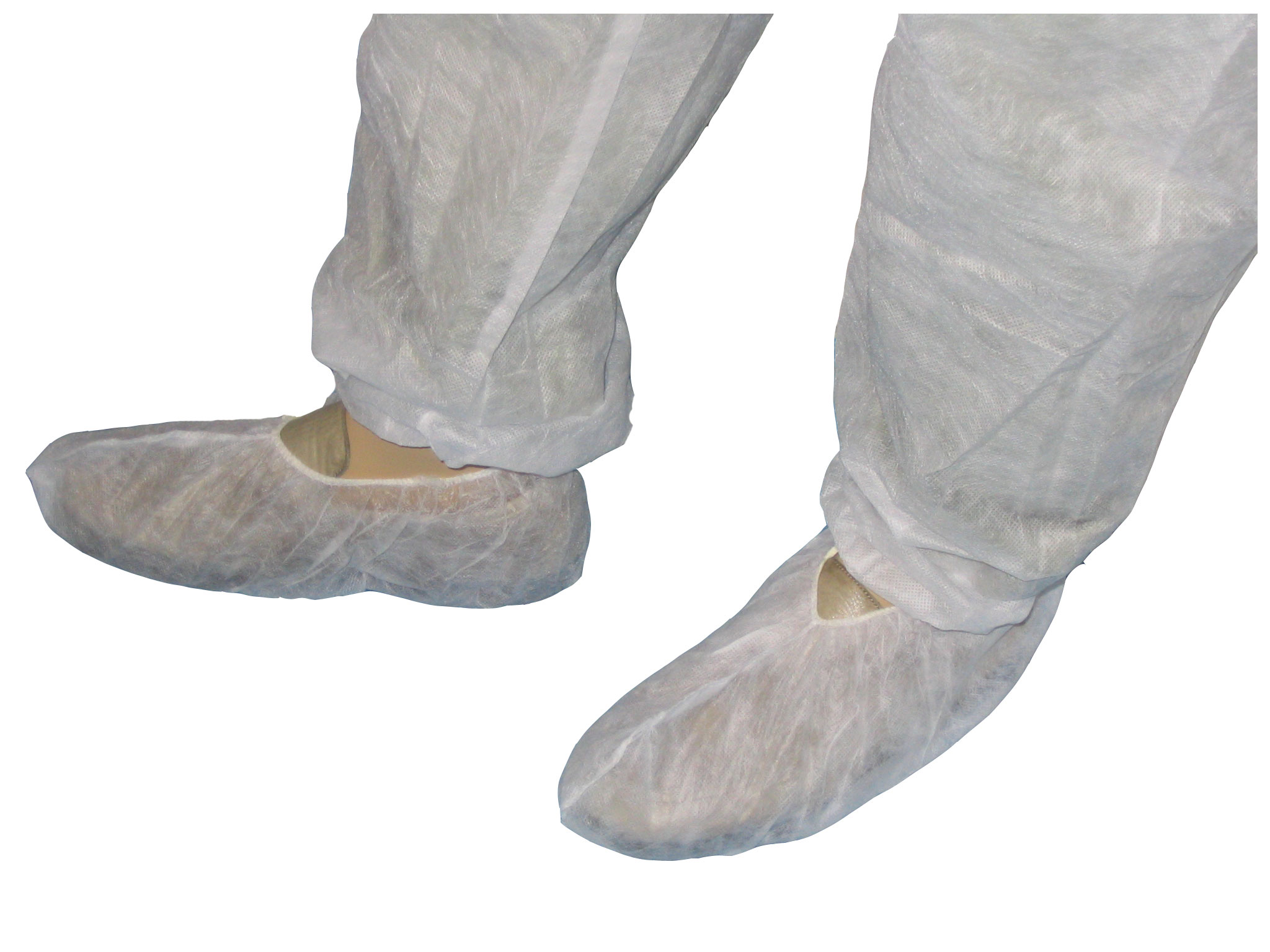 Cubrezapatos un solo uso color blanco 100% PP, tejido sin tejer. Talla: Única