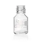 Frascos ISO para laboratorio con rosca DIN, graduados, sin tapa ni anillo de vertido. DURAN®. Capacidad (mL): 25. Rosca DIN (GL): 25. Diámetro (mm): 36. Altura (mm): 70