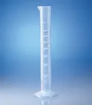 Graduated cylinder, tall form, polypropylene. VITLAB®. Capacity (ml): 10. Subdivision (ml): 0,2. Tolerance (ml): 0,2. Ø (mm): 15. Height (mm): 145