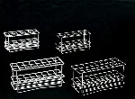 Test tube rack. J.P. SELECTA. Up to 24 tubes of 16 or 25 mm diameter. Ø holes: 25. Number of holes: 24 (8x3). Dim. WxDxH (mm): 235x95x110. Construction of: Plasticized wire