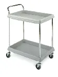 Laboratory trolley with shelves. Laboratory trolley with 2 shelves. Dim. WxHxD (mm): 546x1041x832