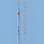 Pipette graduate, classe AS, tipo 3, espulsione totale, con nº di lotto e certificato di conformità ISO 835, vetro AR-GLAS®. BRAND. Pipetta capacità (ml): 5. Divisione: 0,05. Tolleranza (±ml): 0,03
