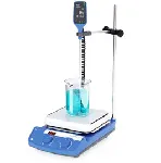 Magnetic Stirrer with heating C-MAG HS 7 Package ceramic plate. IKA®. Speed (rpm): 100-1500. Stirring volume (L): 10. Temperature range (ºC): 50-500. Dim. plate (mm): 180x180. Dim. WxHxD (mm): 220x105x335. Power (W): 1000. Weight (Kg): 5. Includes: Electronic contact thermometer ETS-D5, H 16 V Support rod, H 44 Boss head clamp, H 38 Holding rod