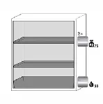 Paquete de equipamiento para armarios de seguridad para productos inflamables UNE EN 14470-1. Para modelos: S90.129.120.WDAS. ASECOS. Descripción: 2x bandeja, 1x cubeto de retención (V=33.0L). Material: Acero inoxidable 1.4016