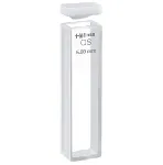 Cuvetta Macro. HELLMA®. Type: 100-QS. Lid: PTFE. Light path (mm): 5. Dim. WxHxD (mm): 12,5x45x7,5. Volume (µl):