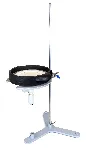 Soporte de sobremesa para placa de filtración (RARR171800), tripode de pie de 2 posiciones con varilla de acero inoxidable de 12x750 mm (000RR31210) y nuez de 16 mm (000RR71115). RADLEYS. Reactor-Ready Filter