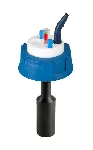 Waste Cap, V2.0 with connector for exhaust filter and mechanical level control. Connectors (mm OD): 2x 2,3/3,2 mm OD + 1x 5,0 - 11,5mm ID. Thread S60/61, filter not included. SCAT®. Waste caps
